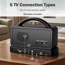 5.8Ghz Wireless Speakers for TV, 30-hrs Playtime, Portable TV Speakers for Hard of Hearing Seniors, 50 ft Range Compatible with ARC, Opt, AUX, USB, Coax Port (Cables Included)