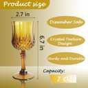 Plastic Wine Glasses, Plastic Goblets Vintage Style Cordial Unbreakable Drinking Glasses, Reusable Drinkware for Wedding Reception, Grand Event Party Supplies (48, Amber), 7oz