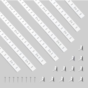 Adjustable Shelf Bracket 40 Inch 8 Pack Shelf White Pilaster Strips Shelf Rail Shelf Track Adjustable Wall Shelves Shelf Standards and Supports for Cabinet Closet Organization