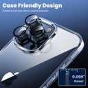 2 x Hoerrye for iPhone 15 Pro & iPhone 15 Pro Max Camera Lens Protector [3+1Pack] Case-Friendly Ultra-HD Glass Screen Protector [Military-Grade Drop Protection, Anti-Scratch] Removal tool, Blue