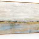 HLNIUC Large Abstract Horizontal Wall Art,Neutral Distant Mountain Wall Decor 20x40, Watercolor Beige Dusty Nature Landscape Painting, Modern Pastel Scenery Art Prints for Living Room, Bedroom, Office