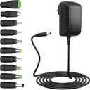 8.4V 1A Power Adapter Li-ion Battery Charger with LED Indicator 2.1x5.5mm Interface Suitable for 7.2V 7.4V 8.4V 2-String Lithium Battery Pack with 10 Interchangeable DC Plug