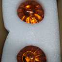 Partsam 2Pcs Amber Glass Lens Watermelon Lights [Patented] LED Side Marker Turn Signal Lights with Stainless Steel Bezel Replacement for Kenworth Peterbilt Freightliner