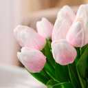 30 Pcs Tulips Artificial Flowers Fake Pink Flowers Latex Tulips Real Touch 13" Silk Flower for Spring Mother's Day Easter Gifts in Bulk Home Kitchen Wedding Decorations