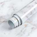 rabbitgoo Glossy Marble Contact Paper Peel and Stick Wallpaper 17.5" X 78.7" Countertop Furniture Waterpoof Self Adhesive Removable Cover for Kitchen Bathroom Cabinet Drawer Shelf Liner Vinyl Roll Pack of 2