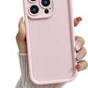 Designed for iPhone Case with Camera Protection Simple,Full Bumper Drop Protection Shockproof Solid Color Rubber Phone Cover Case (Pink,iPhone 14 Pro)