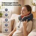 Neck Massager with Heat for Pain Relief Deep Tissue, Kneading Shiatsu Heated Neck Massager Cordless Pillow U-Shape Airplane Pillow for Travel Office Home , Massager Gifts for Men Women Dad Mom, Grey