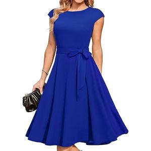 DRESSTELLS Women's Cocktail Dresses, Formal Wedding Guest Modest Church Vintage Holiday Party Evening Dress M
