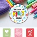 4 x Back to School Alphabet Stickers  Colorful Welcome Stickers for a New School Year, 40 Pieces for Classroom Decor, School Events, and Learning Motivation