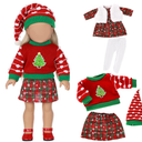 UPINS Christmas 18 Inches Doll Clothes and Accessories Winter Doll Outfits Set Christmas Deer Costume Includes Tutu Dress Vest T-Shirt Shoes Hairpin Socks for 18 Inch Doll Girls Gifts