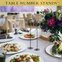 Therwen 20 Pcs Metal Table Numbers 1-20 Table Numbers for Wedding Reception 12 Inch Stainless Steel Party Desk Figure with Sturdy Holder Base for Banquet Wedding Party Event Catering(Black)