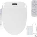 KERDE P30A Electric Bidet Toilet Seat with Auto Flush & Dual-Control (Remote+Panel) Heated Seat, Warm Water Wash, Self-Cleaning Nozzle, Universal Fit for Elongated Toilets (Remote+Armrest)