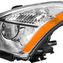 Headlight Assembly,Chrome Headlights Compatible with Rogue 2008-2008,Amber Reflector Color Clear Lens Color, OE Style Replacement Headlight Assembly