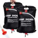2 Pack Solar Shower Bag for Camp, 5 Gallons/20L Portable Camping Shower Bag with Removable Hose and On-Off Switchable Shower Head for Camping Beach Swimming Outdoor Traveling