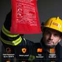 2 x THOMEN 1 Pack Emergency Fire Blanket for Home and Kitchen 40"x40", Safety Fiberglass Fire Blankets Emergency for Home, Car, Office, Warehouse, School, Fireplace and Grill