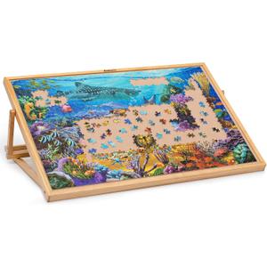 Becko US 1000-pc Tilting Puzzle Board with Built-in Stand, Adjustable Puzzle Table with 5 Angle Adjustments, Portable Puzzles Plateau for Adults, for Jigsaw Puzzles 1000 Pieces
