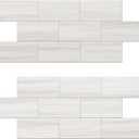 Peel and Stick Backsplash, 20-Sheet Peel and Stick Wall Tiles 13.5" x 5.8" PVC Subway Tile Stick on Backsplash for Kitchen Fireplace (Italian White Marble)