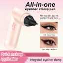 Eyeliner Stamp Upgraded Foldable Eyeliner Stamp for Perfect Wings, Waterproof Eyeliners Tool, Smudge Proof Eyeliners Pen for Beginners, Brown