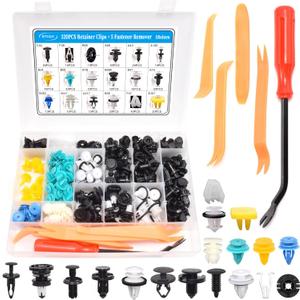 325Pcs Tesla Clips Tesla Bumper Fender Liner Push Retainer Fastener Rivet Clips,18 Sizes Auto Plastic Push Rivets Set with Fastener Remover for Tesla Body Interior and Exterior Retainer Fastener Clip