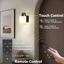 iThird Wall Sconce Battery Operated, 6000mAh Rechargeable Wall Lights with Touch Control and Remote Control, Wireless Wall Lamps for Bedroom, Black Sconces Wall Decor for Living Room Hallway
