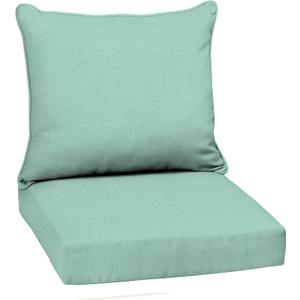 Arden Outdoor Deep Seat Cushion Set, 22 in x 24 in, Weather-Proof, Rain-Proof, Fade Resistant Patio Cushion Aqua Leala