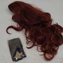 Kaneles Burgundy Color Long Wigs for Women Wave Wig Wine Red Middle Part Wigs Heat Resistant Fiber Halloween Cosplay Party Full Wings (Wine) Red