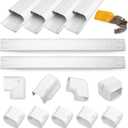 3" 17Ft PVC Line Set Cover Kit for Ductless Mini Split Air Conditioners, Decorative PVC Slim Line Cover for Central AC & Heat Pumps Systems Tubing (White)