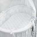 Bassinet Mattress Pad Cover Fit for Hourglass/Oval Bassinet Mattress, Waterproof Bassinet Mattress Protector Quilted Bassinet Sheets (32"x17") 2 Pack for Boys Girls, White