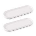 Ceramic Sink Tray, Suit for Bathroom Counter, Bathtub, Cosmetics Dish, Candle, Perfume Shampoo Liquid Soap Tray Simple Style Design Suit for Bathroom and Kitchen (2pcs White)