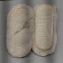 Chantomoo Women's Blue Memory Foam Faux Fur Lined Open Toe Slippers for Women - US 12 (5-6)