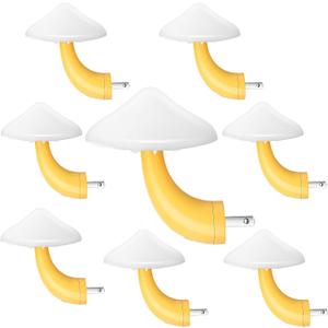 Mudder 8 Pack Mushroom Night Light Plug in 7 Color Changing LED Mushroom Nightlight Lamp Cute Light Sensor Wall Lamps for Adults Gifts