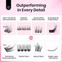 Beetles Lash Clusters Kit Dramatic Fluffy Lash Extension Kit 100 Pcs CC Curl 9-16mm False Eyelash Extension Set with 2-in-1 Bond and Seal Remover Brush Tweezers Eyelash Clusters Tempt KVT082