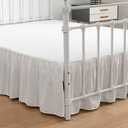 xuan dian Bed Skirt King Size Ruffled Bed Skirts with Split Corners, 12 Inch Drop Dust Ruffle Bed Skirt with Platform, Ivory, King - 12" Drop