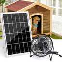 15W 6 Inch Solar Fan Kit for Outdoor Chicken Coop, Solar Panel Powered Fan for Outside Greenhouse Air Circulation Cooling, 19.5 Ft Long Cord