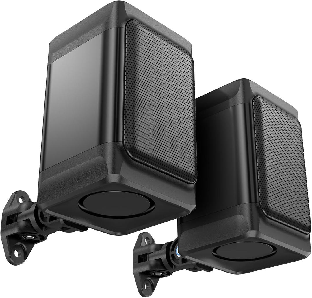 Saiyin Outdoor Indoor Speakers, Marine Grade Mount Speakers, Surround Sound Speakers with Wall Mount Brackets for Boat, Patio, Garage, Home Surround System, One Pair