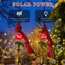 Cardinal Solar Hanging Lights 2 Pack,Cardinals Red Bird Figurine Lights with Bouncy Springs Decor for Christmas Outdoor Indoor Garden Yard Porch Decor
