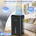 LOMMOL Dehumidifier, 86 OZ Dehumidifiers for Home (800 Sq.ft), Dehumidifier for Bedroom with Essential Oil Diffuser, 7 Color LED Light, 24H Timer, Auto Shut-off, Ideal for Bathroom Closet RV (Black)