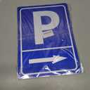 2 x 2-pack Parking Sign This Way to Parkinglot Aluminum Signage, Show Where to Park, Size 25 X 35 cm, Blue