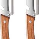 2 Pcs Premium Vegetable Peeler with Wooden Handle and Bottle Opener: 2-in-1 Stainless Steel Kitchen Tool for Fruit Apple Potato Pumpkin Papaya