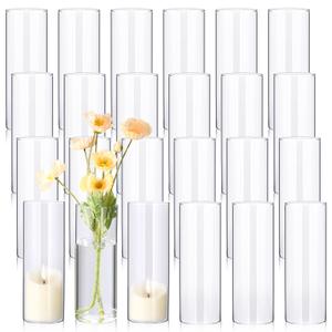 Mimorou 48 Pcs 8 Inch Tall Glass Vases Bulk Clear Cylinder Flower Vases