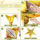 Civaner 3 Pcs Foil Star Piata with a Blindfold and Bat Foldable Star Piatas for Girl Kids Boys Adults Birthday Wedding Christmas Cinco de Mayo Party Decorations