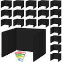Classroom Privacy Boards for Student Desks Plastic Folders Shields Test Dividers with 40 Pieces Colorful Name Labels for School Study Reduces Distractions 14 x 17.3 x 14 Inch, Black (30 Pieces)