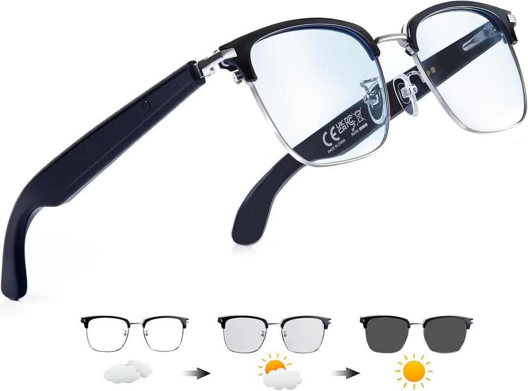 Blue Light Blocking Smart AI Glasses Bluetooth 5.3 IP65 Voice Assistant Real-Time Translation for Driving Travel