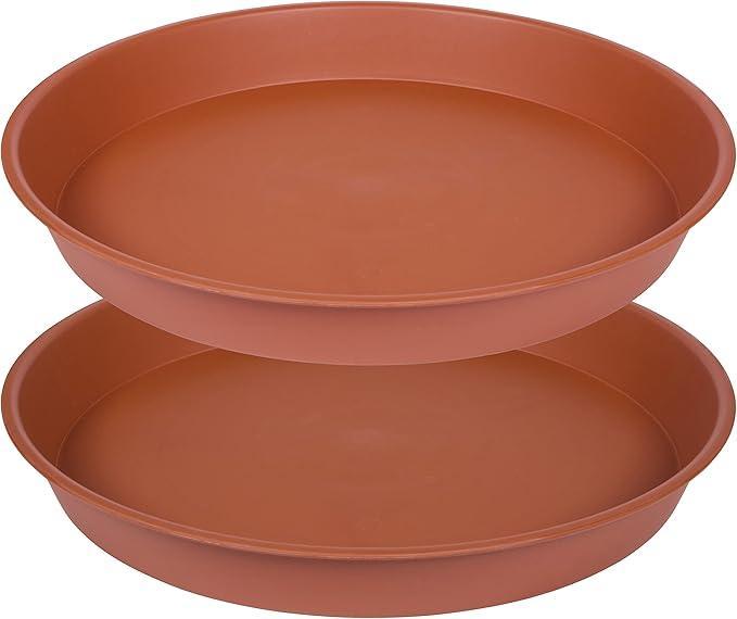 15 Inch Plant Saucer,  Plant Plates to Catch Water, Pebble Tray for Plant Humidity, Flower Pot Saucers for Indoor and Outdoor Garden(2PCS)