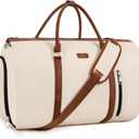 Convertible Garment Duffle Bags for Travel - Carry On Garment Bags With Toiletry Bag, Large Weekender Bags for Women Men 2 in 1 Hanging Suitcase Suit Travel Duffel (Off White)