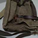 Vintage Genuine Leather Waxed Canvas Briefcase Large Satchel Shoulder Bag Rugged Computer 15.6" Laptop Bag