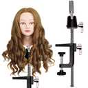 Big Type Heavy Duty Metal Wig Stand Tripod with Adjustable Clamp and Tool Tray for Hair Extensions and Cosmetology Training