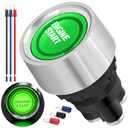 50 Amp Engine Start Ignition Switch Green 12VDC 22mm 7/8" Spst Momentary Push Button Start Switch On Off Stainless Steel 304 Led Light High Current 50A
