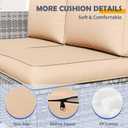 Patio Furniture Cushions Replacement Set of 3, Outdoor Deep Seat Couch Cushion and Backrest Pillow with Waterproof Removable Cover for Sectional Sofa Set, Beige 23×16×48 inch