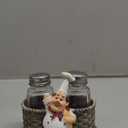 Salt and Pepper Shakers Set,Sitting Chef Decorative Statue Spice Organizer,Glass Spice Jars with Holder Figurine Gift for Family,Kitchen,Restaurant, Cafe,Bakery (Cake)